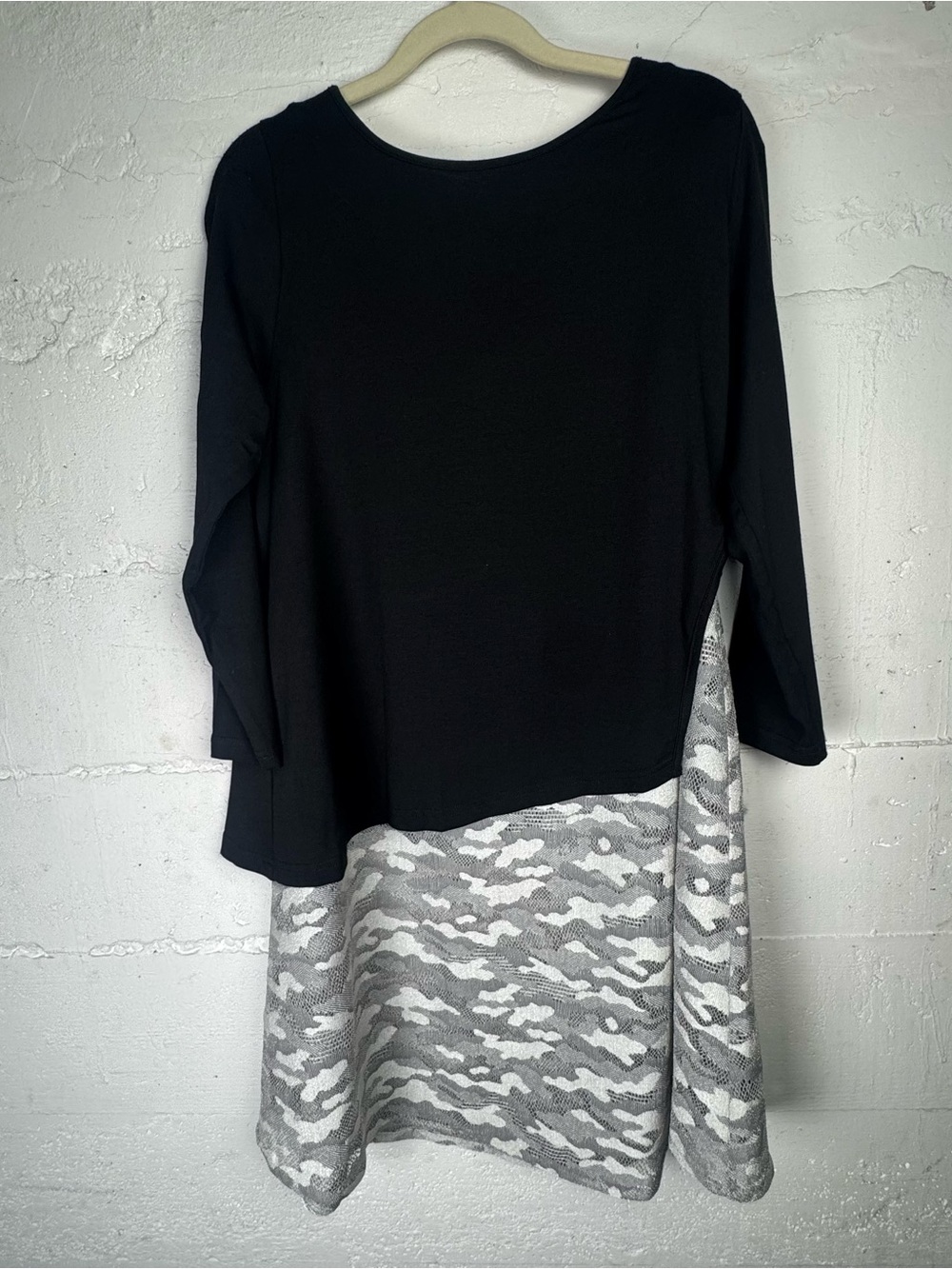 Black Top with Gray Camo Skirt‎ Combo